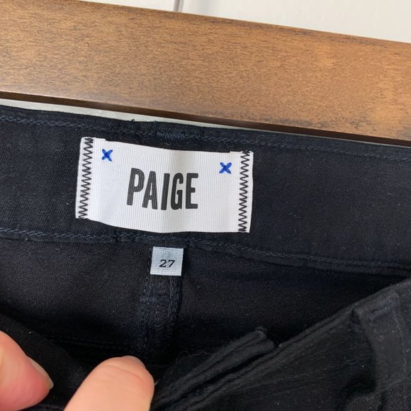 Paige Verdugo Ankle black gold glitter jeans 27 - Picture 3 of 7